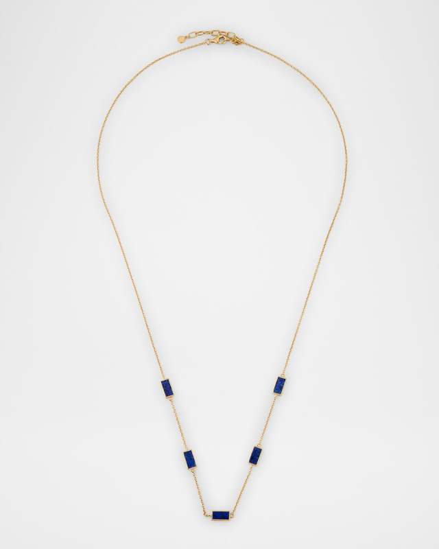 Five Station Rectangle Dash Necklace